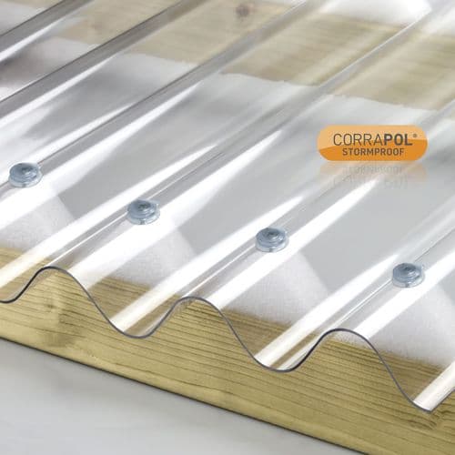 Corrapol Stormroof Clear Corrugated Sheets - High Profile -  2m Long