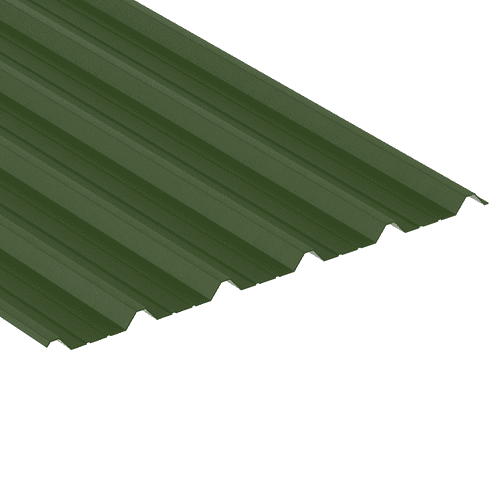 Steel Box Profile Plastic Coated Leathergrain Effect Juniper Green Sheets 1000/32  - 3m (9ft 10")