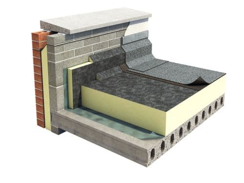 Xtratherm FR/BGM Flat Roof Insulation Board - 150mm x 1200mm x 600mm. Felt & Single Ply