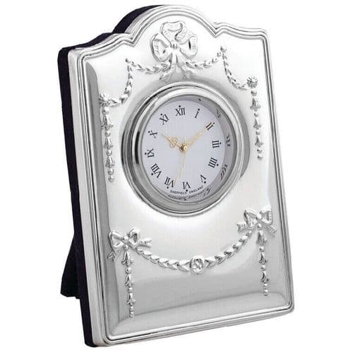 Carrs Sterling Silver Regency Mini Clock C1F/C-SS