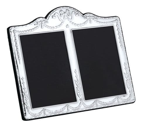 Carrs Sterling Silver Traditional Double 5x3.5" Photo Frame BA138