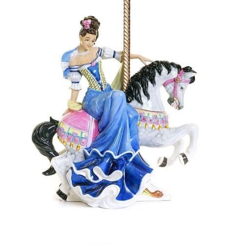 English Ladies Carnival Series Blue Fairground Attraction Figurine