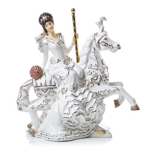 English Ladies Carousel Bride Figurine : Brunette
