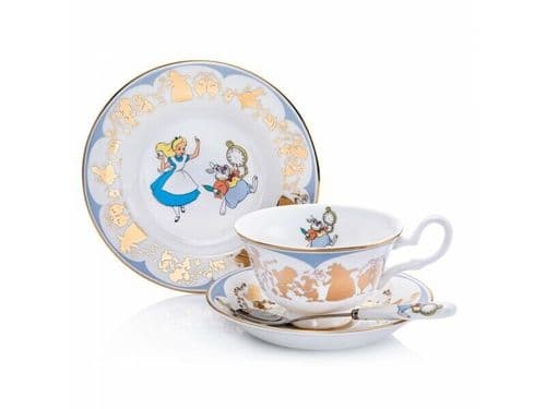 English Ladies Disney Alice in Wonderland White Rabbit Tea Set