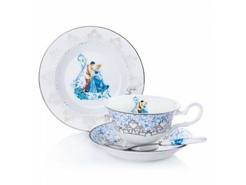 English Ladies Disney Cinderella Wedding Plate, Spoon, Cup & Saucer