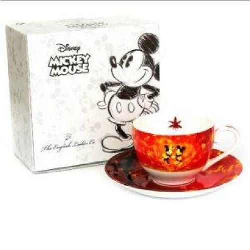 English Ladies Disney Mickey & Minnie Mouse Autumn Cup & Saucer