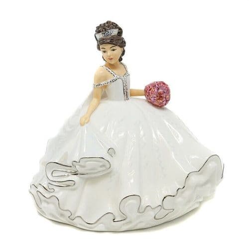 English Ladies Thelma Madine Mini Bride of the Year Figurine : Brunette