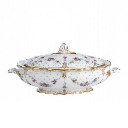 Royal Crown Derby 1st Quality Antoinette Covered Vegetable Casserole Dish