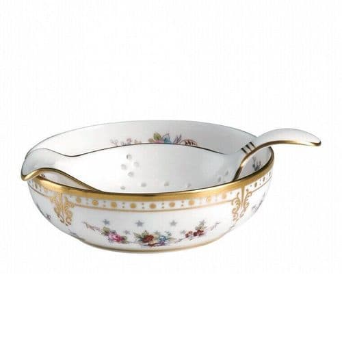 Royal Crown Derby 1st Quality Antoinette Tea Strainer & Drip Bowl