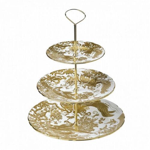 Royal Crown Derby 1st Quality Gold Aves 3 Tier Cake Stand