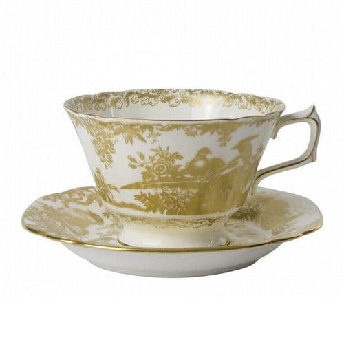 Royal Crown Derby 1st Quality Gold Aves Breakfast Cup & Saucer