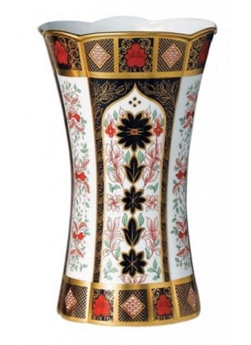 Royal Crown Derby 1st Quality Old Imari Solid Gold Band 30cm Column Vase