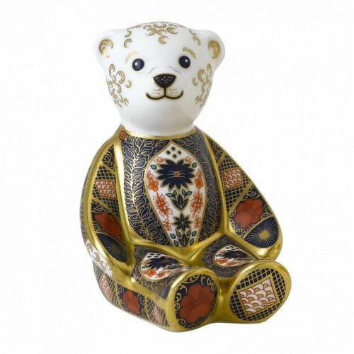 Royal Crown Derby 1st Quality Old Imari Solid Gold Band Bear Paperweight