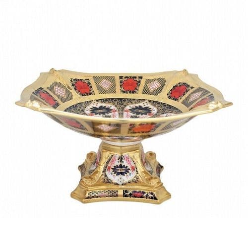 Royal Crown Derby 1st Quality Old Imari Solid Gold Band Dolphin Bowl