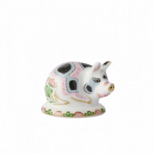 Royal Crown Derby 1st Quality Old Spot Piglet Paperweight