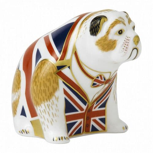 Royal Crown Derby 1st Quality Union Jack Bulldog Paperweight