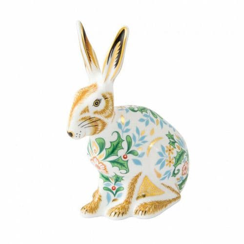 Royal Crown Derby 1st Quality Winter Hare Paperweight