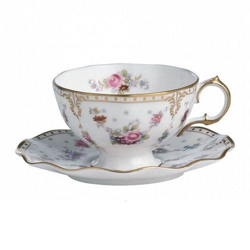 Royal Crown Derby 2nd Quality Antoinette Tea Cup & Saucer