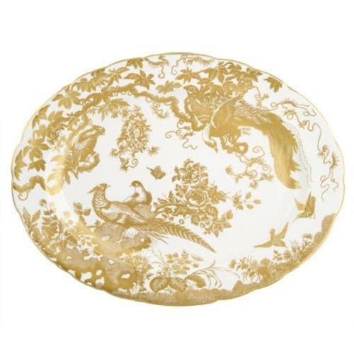 Royal Crown Derby 2nd Quality Gold Aves Large Serving Platter