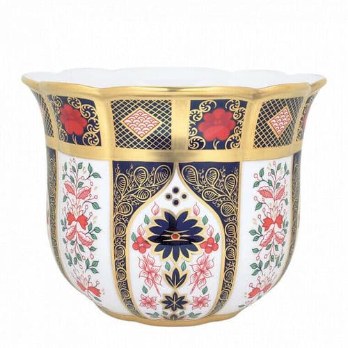 Royal Crown Derby 2nd Quality Old Imari Solid Gold Band Gardenia Planter