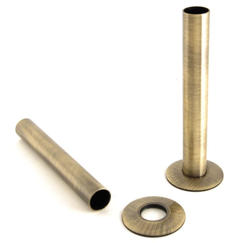 Antique Brass 130mm pipe shrouds in a range of finishes for cast iron radiators