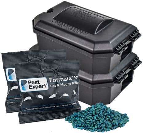 Rat Poison Kit 2 with 3kg Pest Expert Formula 'B'. Pest-Expert.com