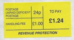 £1.24 TO PAY  'DEFICIENT' LABEL
