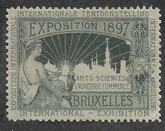 1897 U/M  'BRUSSELS INTERNATIONAL EXHIBITION' LABEL *