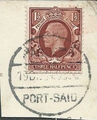 1934 1.5d 'RED BROWN' (POSTED ABROAD- PORT SAID) (FULL PMK) FINE USED