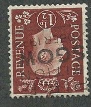 1937 1.5d 'RED BROWN' ( WATERMARK INVERTED) FINE USED