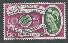 1960 6d  'EUROPEAN POSTAL AND TELECOMMUNICATIONS CONGRESS'  FINE USED