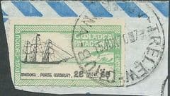 1965 'PATAGONIA WELSH POST ' LABEL WITH ALMOST COMPLETE 'TRELEW' CANCEL FINE USED*