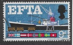 1966 9d 'EFTA' (ORDINARY) FINE USED
