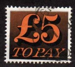 1970 £5.00 'ORANGE AND BLACK' FINE USED