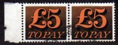 1970 PAIR OF £5.00 'ORANGE AND BLACK' FINE USED