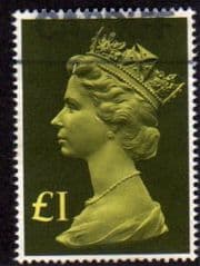 1977 £1.00 'BRIGHT YELLOW/ OLIVE' FINE USED