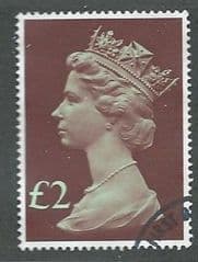 1977 £2.00 'LIGHT EMERALD AND PURPLE BROWN'  FINE USED