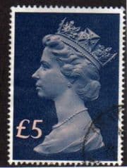 1977 £5.00 'SALMON/BLUE'  MACHIN FINE USED