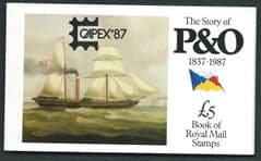 1988 £5.00 'THE STORY OF P&O' (CAPEX 87 OVERPRINT) PRESTIGE BOOKLET