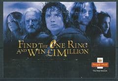2002 'FIND THE ONE RING AND WIN £1 MILLION'  PROMO CARD