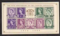 2008 U/M '50TH ANN OF COUNTRY DEFINITIVES' M/S