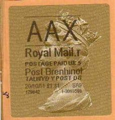 2011 'AAX' ( R 5) POST BRENHINOL TYPE II