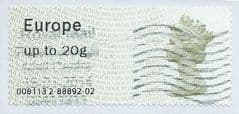 2011 EUROPE  (UP TO 20G) 'POST & GO' (TYPE II) FINE USED