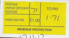 2012  £1.71 TO PAY  'DEFICIENT' LABEL
