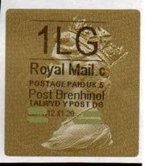 2012 '1LG' (C 5) WALSALL WELSH GOLD TYPE 3 LABEL *RARE CODE 5*