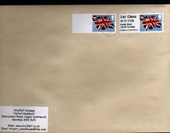 2012 1ST (UPTO 100g) 'UNION FLAG(A2) 'PERTH OVERPRINT'+ BLANK LABEL ON COVER.