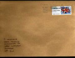 2012 1ST (UPTO 100g)'UNION FLAG ( CARDIFF 1) FINE USED ON COVER