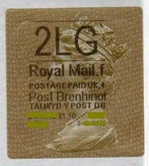 2012 '2LG' (F 4) WALSALL WELSH GOLD TYPE 3 LABEL