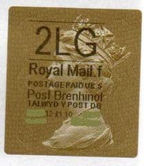 2012 '2LG' (F 5) WALSALL WELSH GOLD TYPE 3 LABEL * RARE CODE 5*