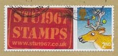 2012 2ND 'CHRISTMAS ' WITH STU1967 STAMPS' TAB FINE USED